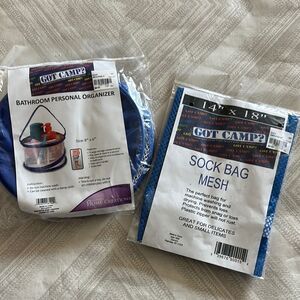 Got Camp? Blue Mesh Sock Bag & Bathroom Personal Organizer for Sleep away Camp